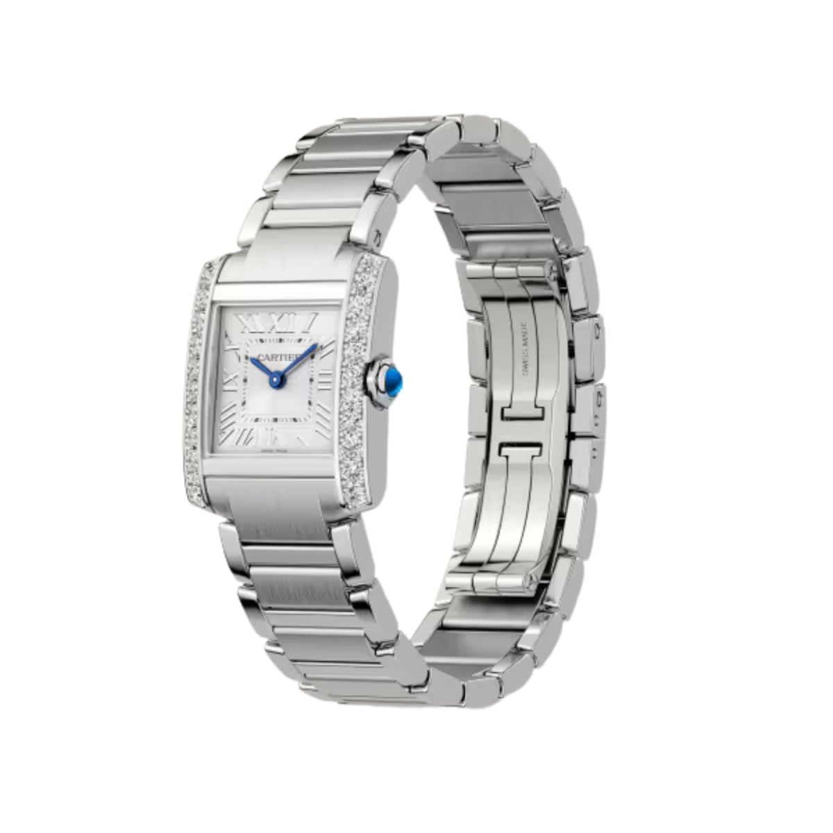 Cartier Tank Francaise Small Steel Diamonds W4TA0029