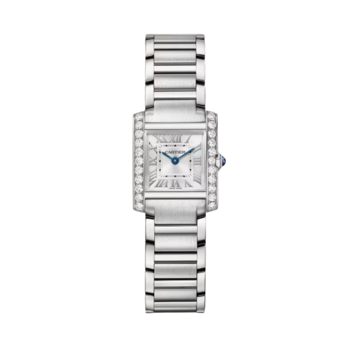 Cartier Tank Francaise Small Steel Diamonds W4TA0029