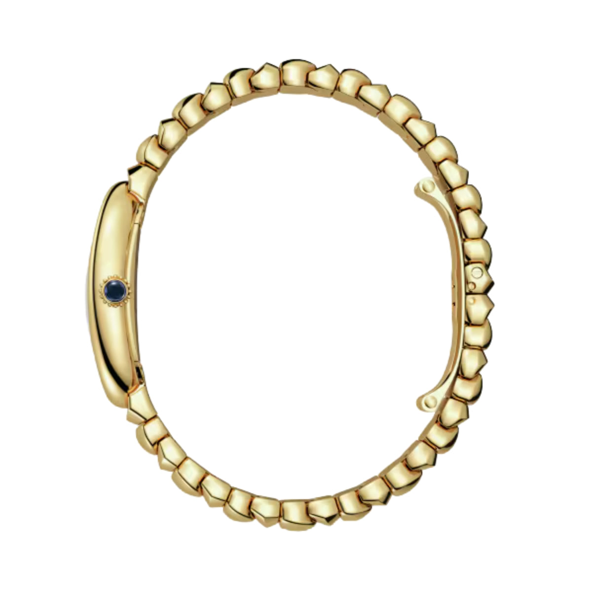 Cartier Baignoire Watch Small Yellow Gold Silvered Dial Blued-Steel WGBA0013