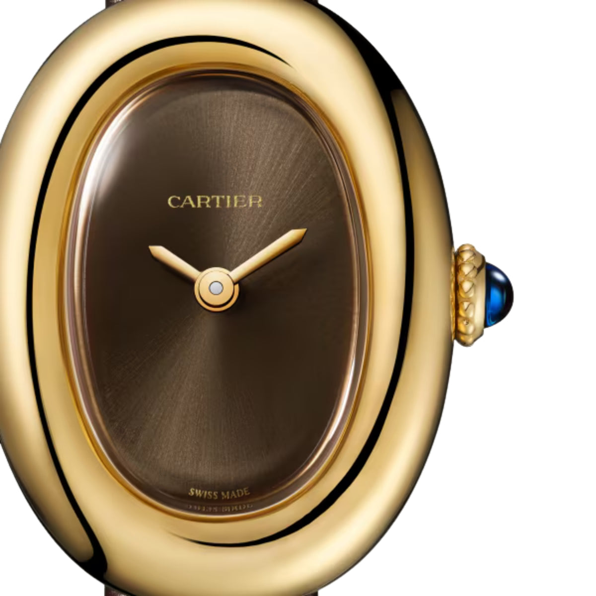 Cartier Baignoire Watch Mini Yellow Gold Bronze Leather WGBA0031
