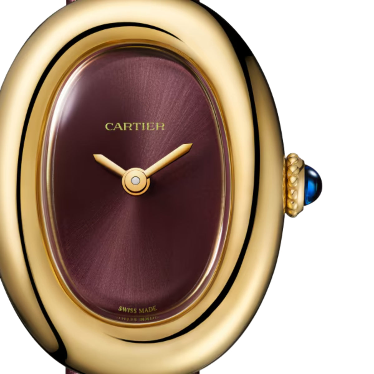 Cartier Baignoire Watch Mini Yellow Gold Prune Leather WGBA0032