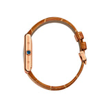 Cartier Tank Louis Cartier Small Rose Gold Shiny Brown Alligator Skin Leather WGTA0010