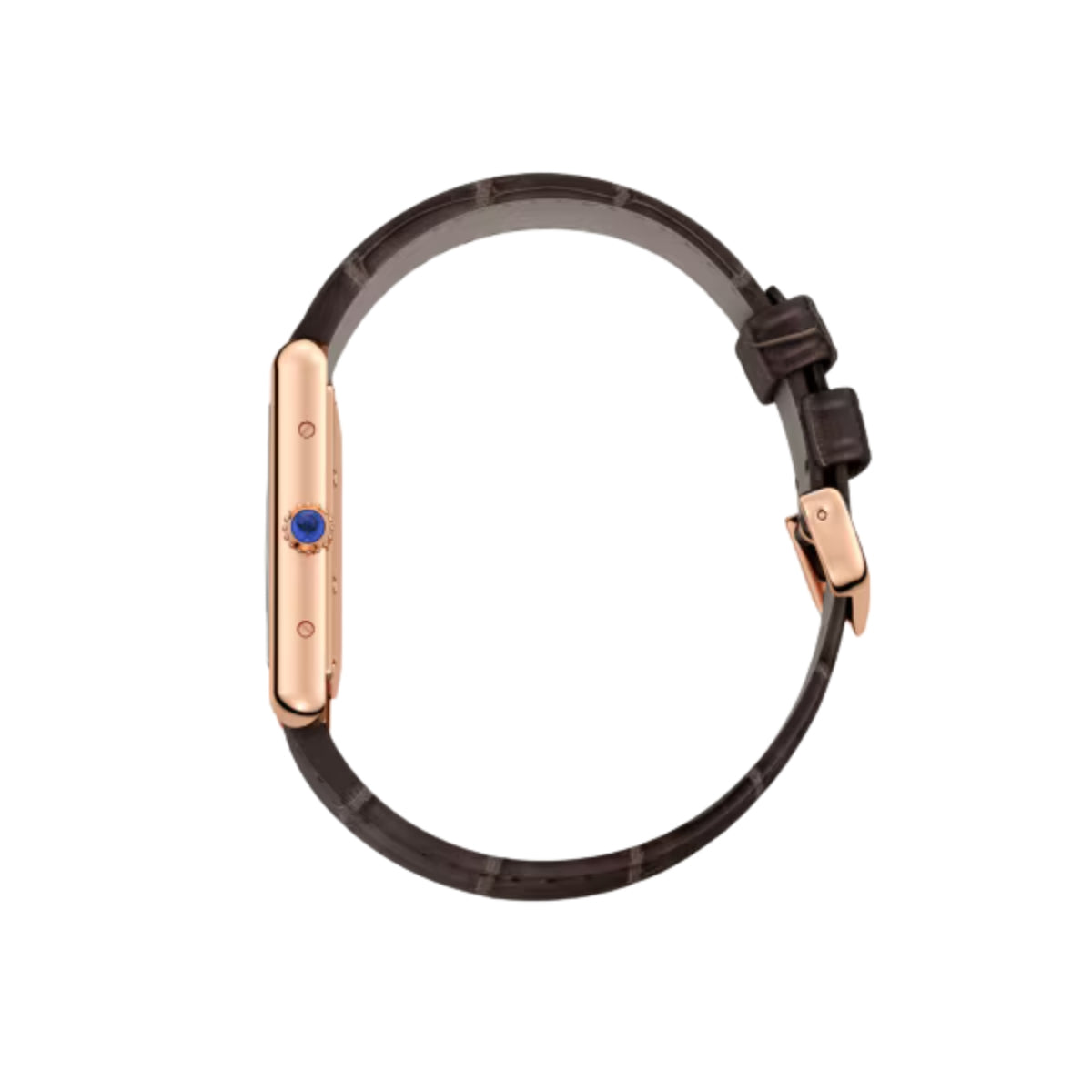Cartier Tank Louis Cartier Large Rose Gold Semi Matt Brown Alligator Skin Leather WGTA0011