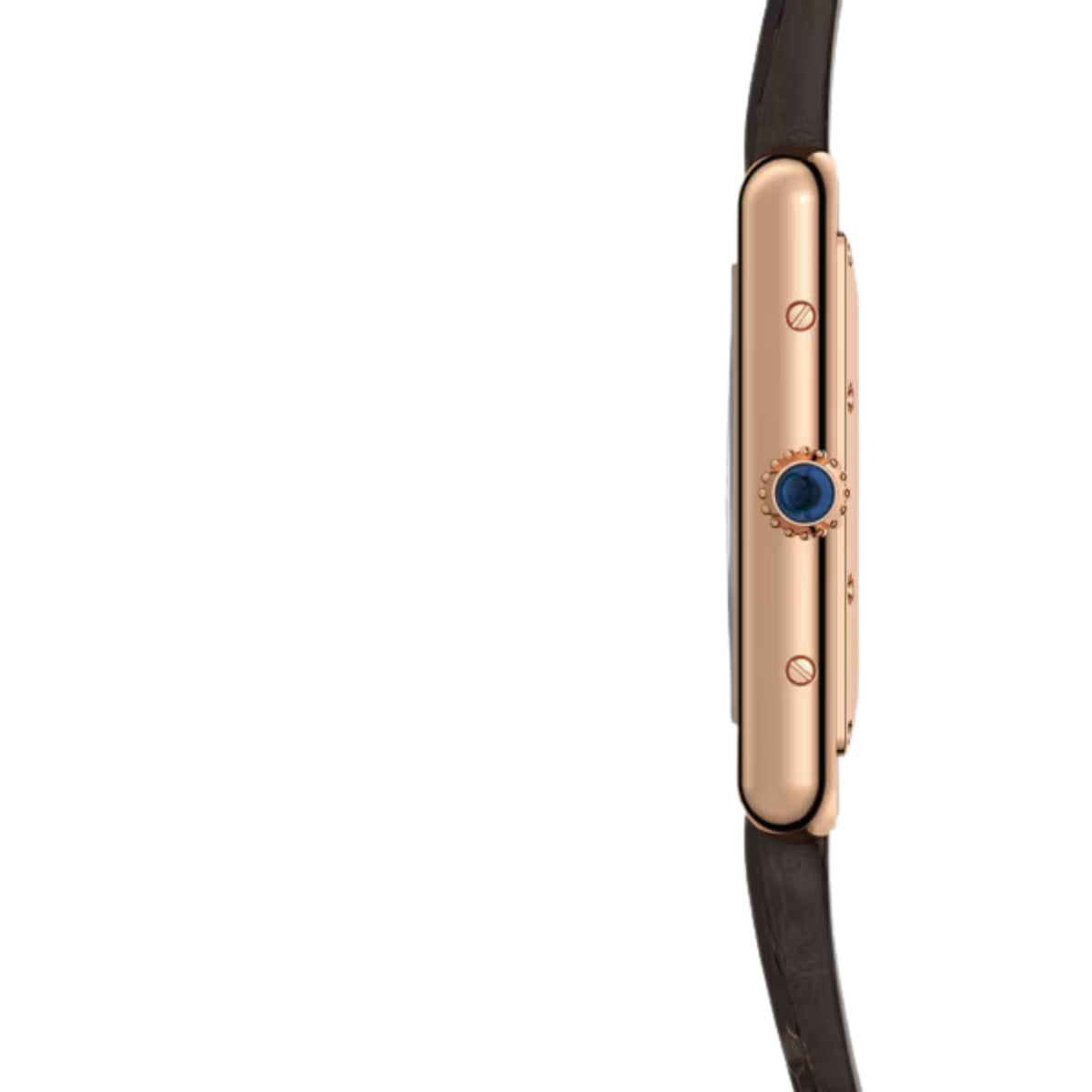 Cartier Tank Louis Cartier Large Rose Gold Semi Matt Brown Alligator Skin Leather WGTA0011