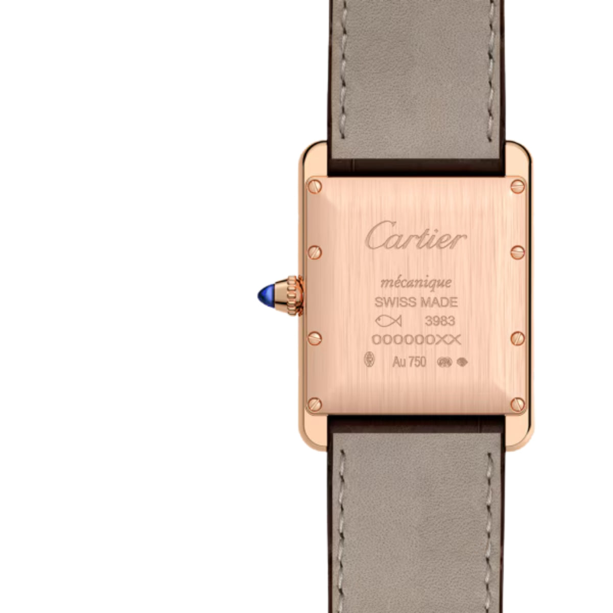 Cartier Tank Louis Cartier Large Rose Gold Semi Matt Brown Alligator Skin Leather WGTA0011