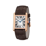 Cartier Tank Louis Cartier Large Rose Gold Semi Matt Brown Alligator Skin Leather WGTA0011