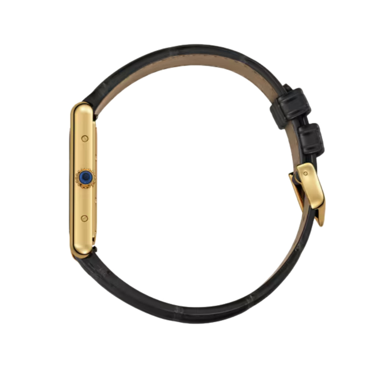 Cartier Tank Louis Cartier Large Yellow Gold Semi Matte Black Alligator Skin Leather WGTA0091