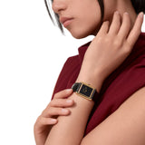 Cartier Tank Louis Cartier Large Yellow Gold Semi Matte Black Alligator Skin Leather WGTA0091