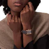Cartier Tank Louis Cartier Large Rose Gold Semi Matte Grey Alligator Skin Leather WGTA0092