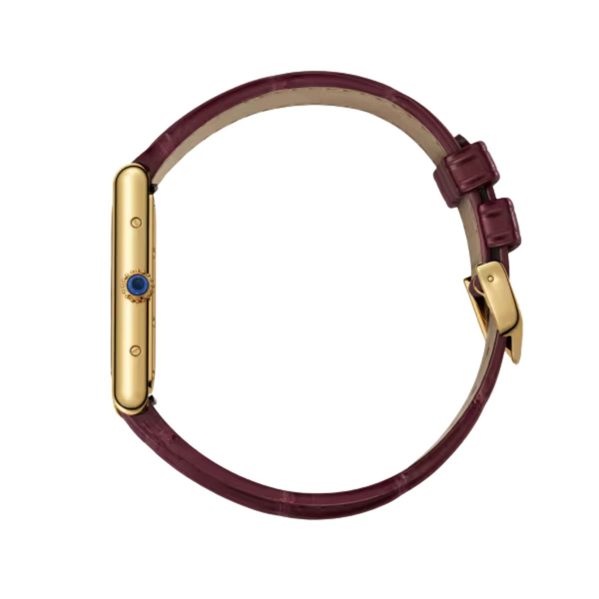 Cartier Tank Louis Cartier Large Yellow Gold Semi Matte Red Alligator Skin Leather WGTA0093