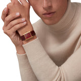 Cartier Tank Louis Cartier Large Yellow Gold Semi Matte Red Alligator Skin Leather WGTA0093
