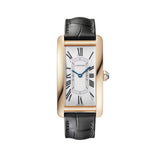 Cartier Tank Americaine Large Rose Gold Semi Matte Grey Alligator Skin Leather WGTA0134
