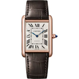 Cartier Tank Louis Cartier Large Rose Gold Semi Matte Brown Alligator Leather WGTA0346