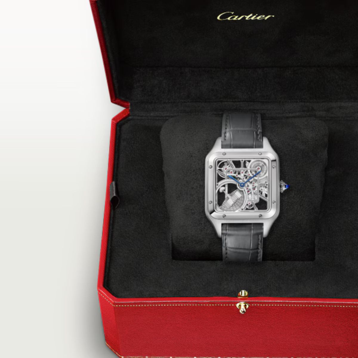 Cartier Santos Dumont Skeleton Equipped With A Micro Rotor Large Model WHSA0032