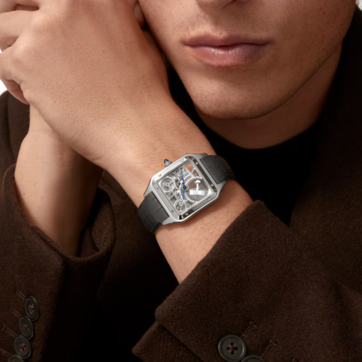 Cartier Santos Dumont Skeleton Equipped With A Micro Rotor Large Model WHSA0032