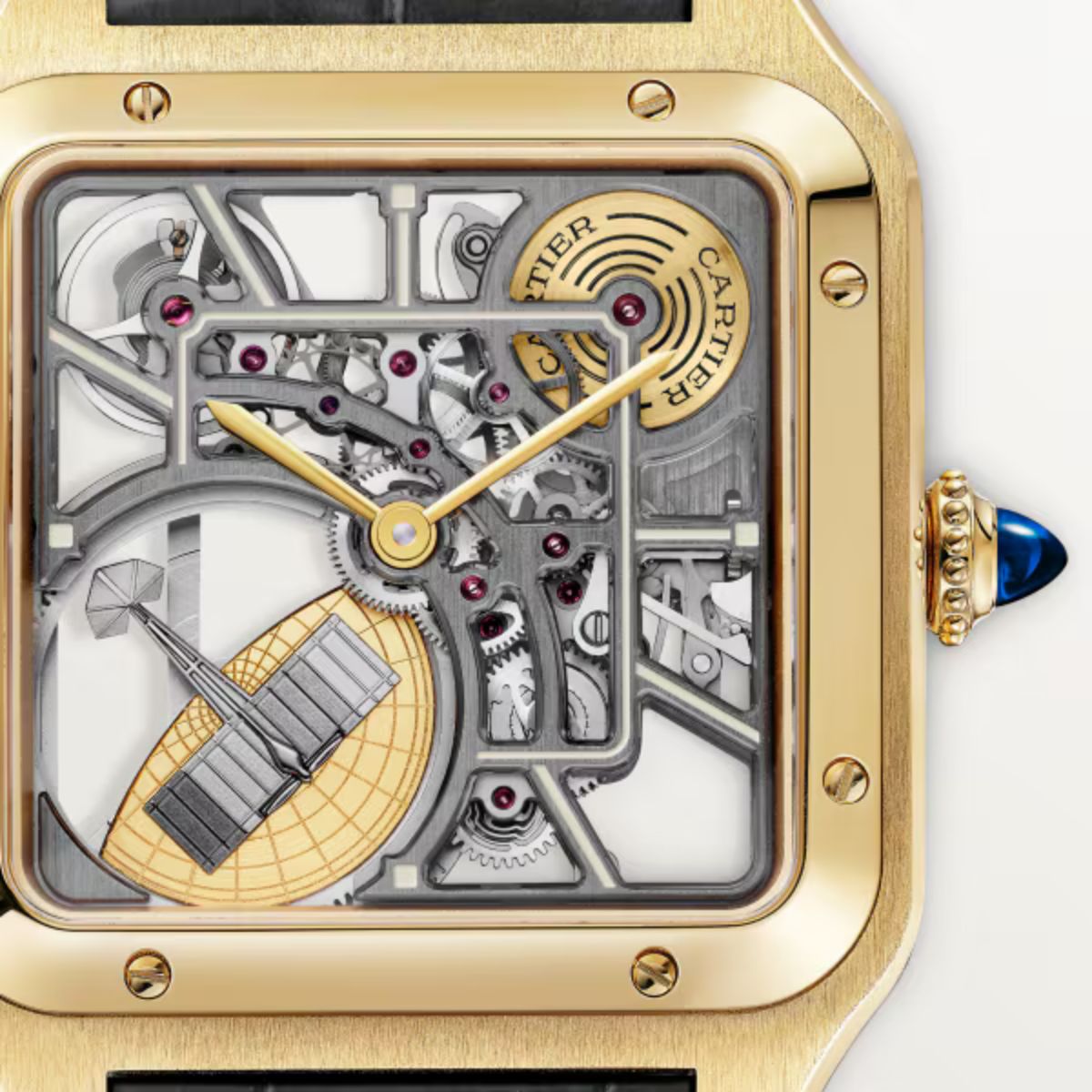 Cartier Santos Dumont Skeleton Equipped With A Micro Rotor Large Model WHSA0043
