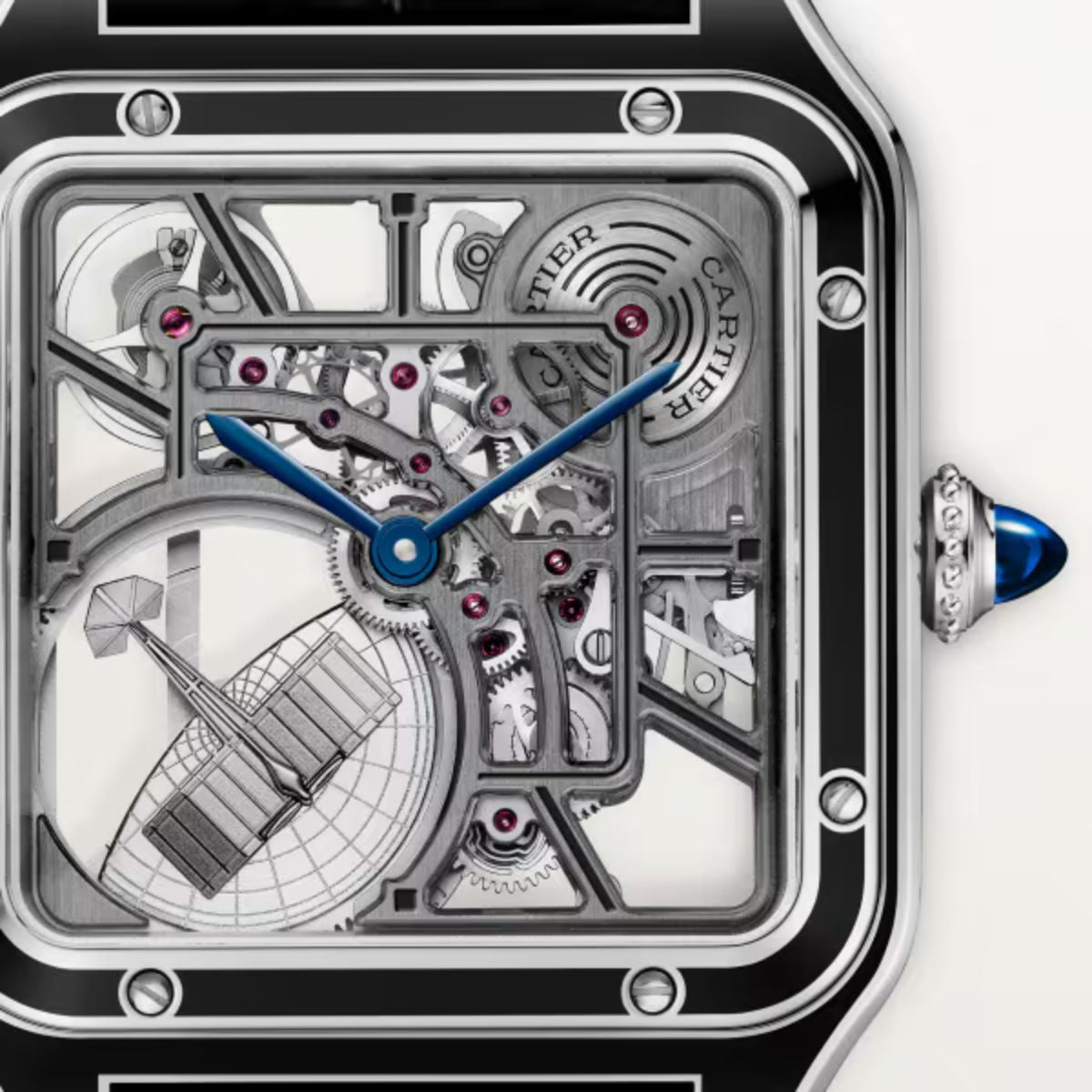 Cartier Santos Dumont Skeleton Equipped With A Micro Rotor Large Model WHSA0044