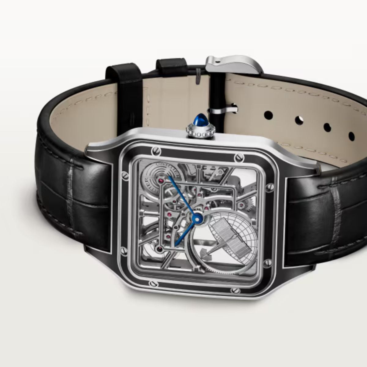 Cartier Santos Dumont Skeleton Equipped With A Micro Rotor Large Model WHSA0044