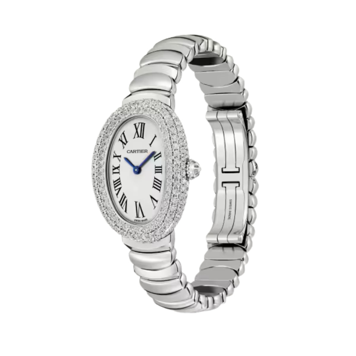 Cartier Baignoire Watch Small White Gold Diamonds WJBA0020