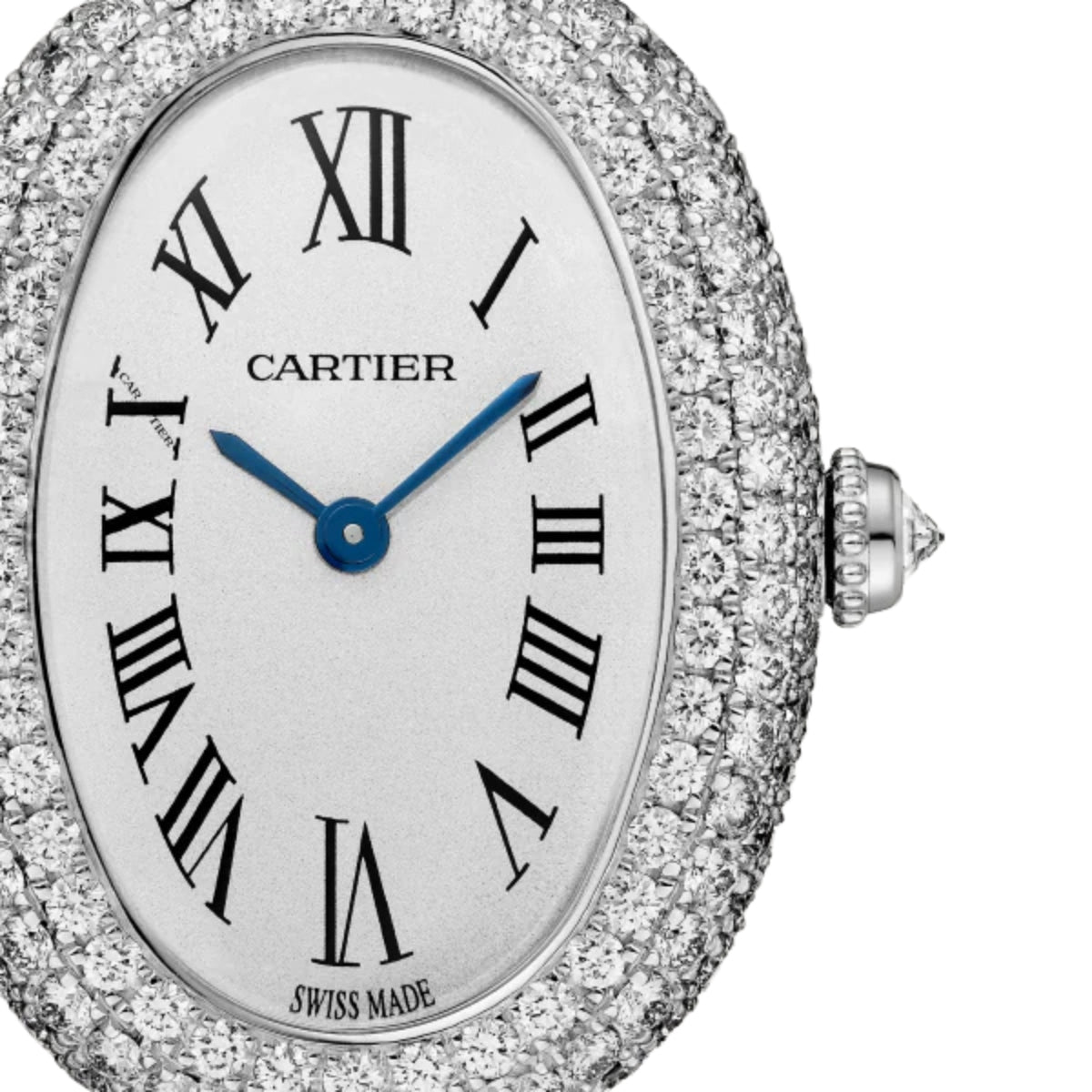 Cartier Baignoire Watch Small White Gold Diamonds WJBA0021