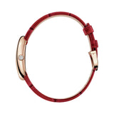 Cartier Baignoire Watch Small Rose Gold Diamonds Varnished red alligator-skin Leather WJBA0031
