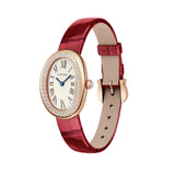 Cartier Baignoire Watch Small Rose Gold Diamonds Varnished red alligator-skin Leather WJBA0031