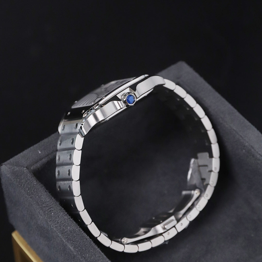 Cartier 35 Santos Medium White Dial WSSA0029