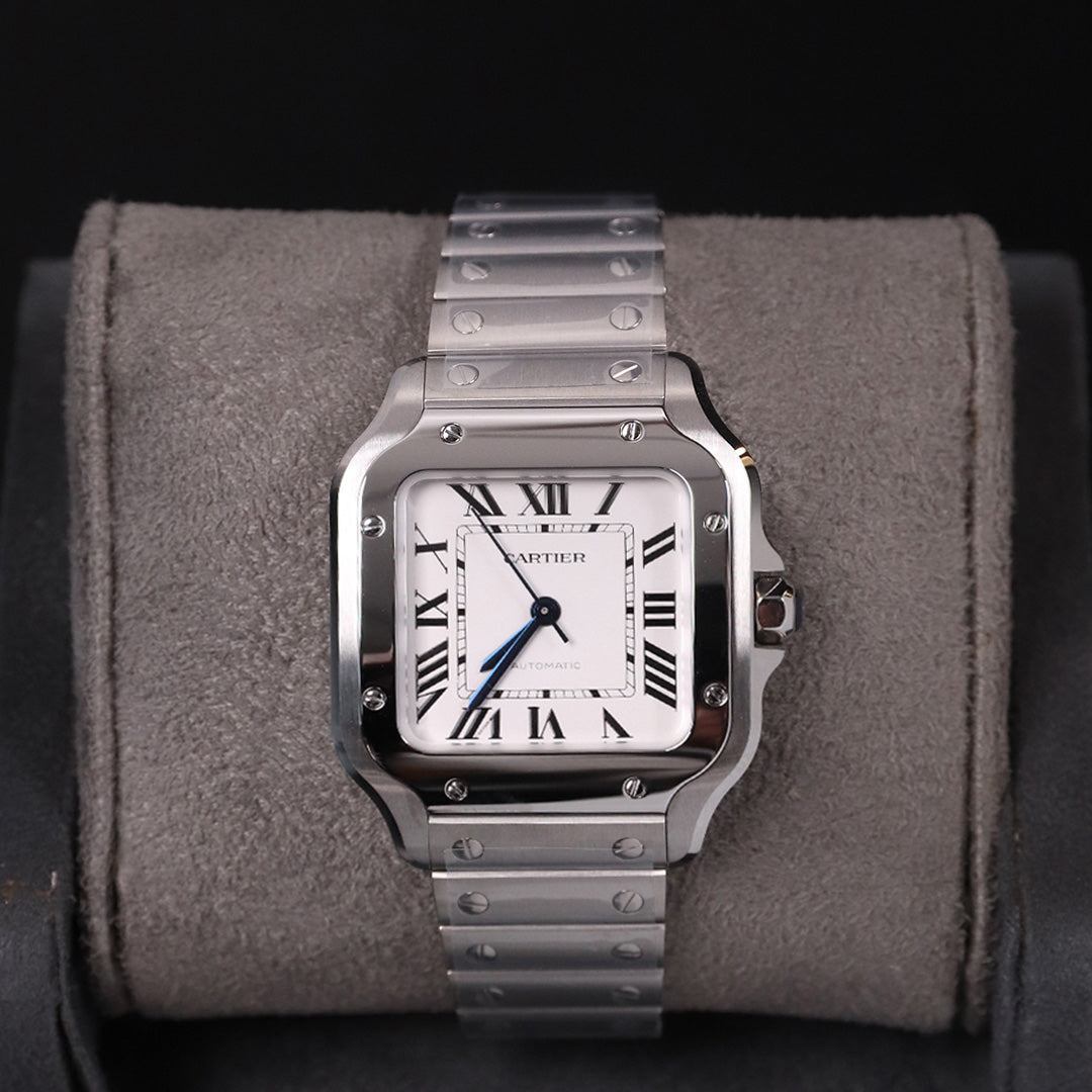 Cartier 35 Santos Medium White Dial WSSA0029