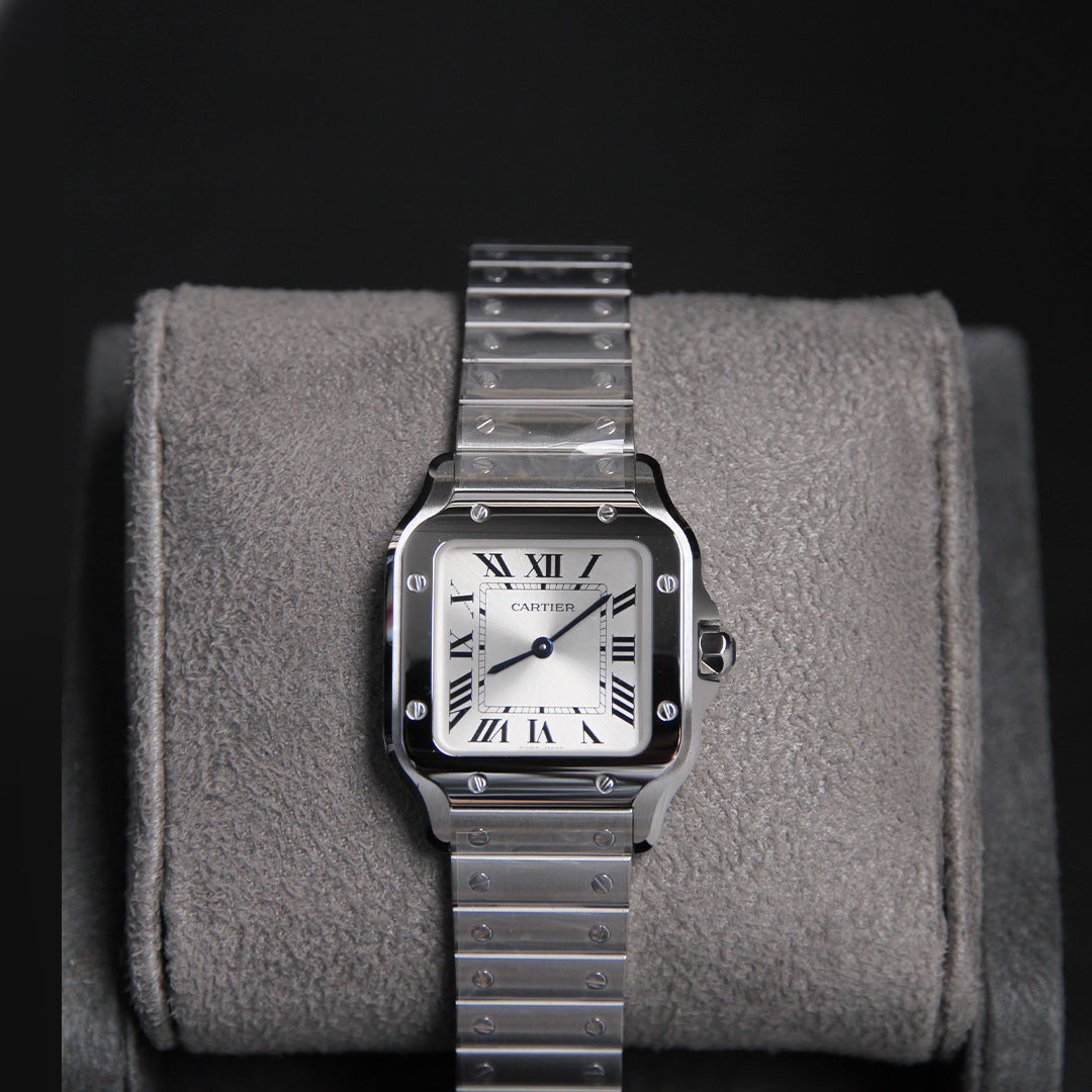 Cartier 27 Santos Small Silver Dial WSSA0082