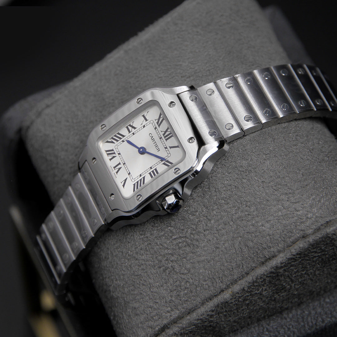 Cartier 27 Santos Small Silver Dial WSSA0082