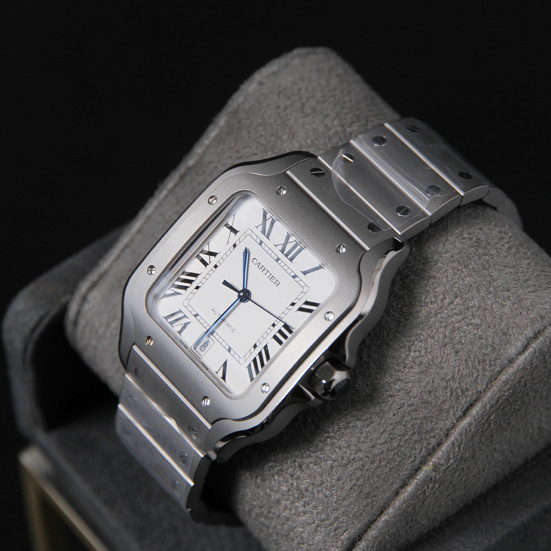Cartier 40 Santos Large Silver Dial Titanium WSSA0089