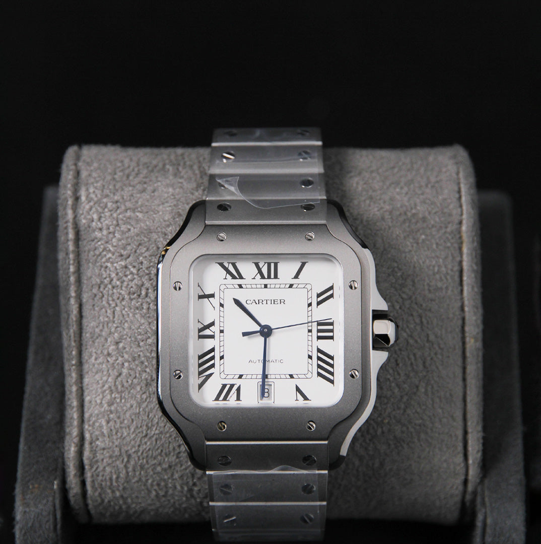Cartier 40 Santos Large Silver Dial Titanium WSSA0089