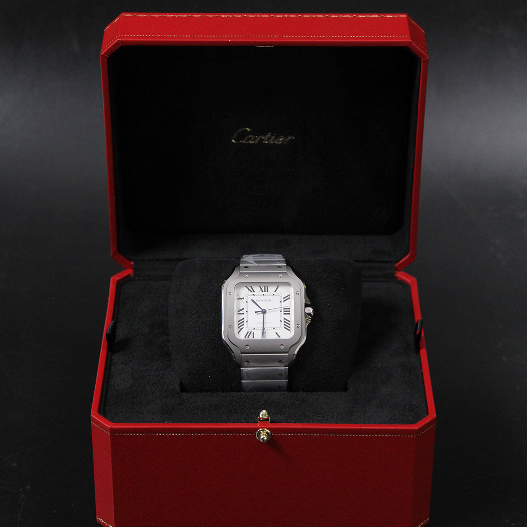 Cartier 40 Santos Large Silver Dial Titanium WSSA0089