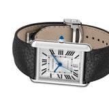 Cartier Tank Must Extra Large Steel Black Grained Calfskin Leather WSTA0040