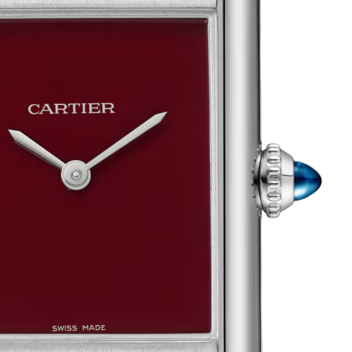 Cartier Tank Must Large Steel Black Claret Alligator Skin Leather WSTA0054