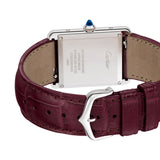 Cartier Tank Must Large Steel Black Claret Alligator Skin Leather WSTA0054