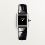 Cartier Tank Must De Cartier Small Steel Shiny Blue Alligator Skin Leather WSTA0071