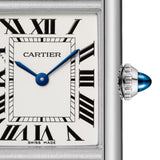 Cartier Tank Must De Cartier Small Steel Black Grained Calfskin Leather WSTA0110