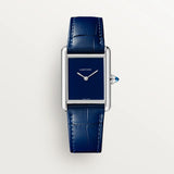 Cartier Tank Must De Cartier Large Steel Blue Alligator Skin Leather WSTA0114