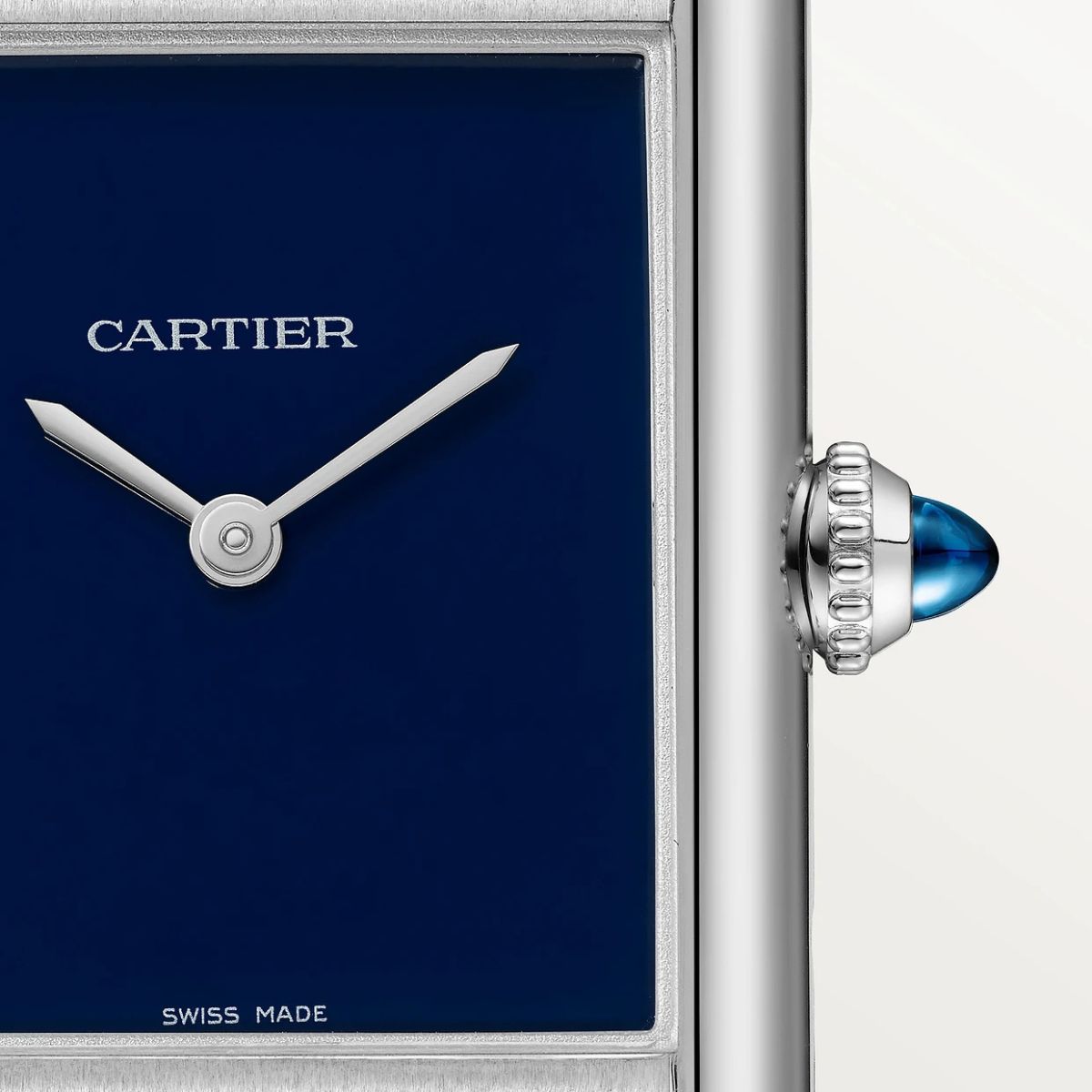 Cartier Tank Must De Cartier Large Steel Blue Alligator Skin Leather WSTA0114