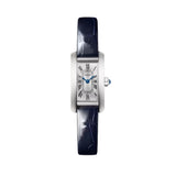 Cartier Tank Americaine Mini Steel Shiny Blue Alligator Skin Leather WSTA0116