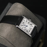 Cartier Tank Must SolarBeat Large Steel Black Calfskin Leather WSTA0120