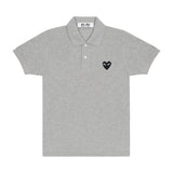 Comme Des Garcons CDG Play Black Emblem Grey Polo Shirt