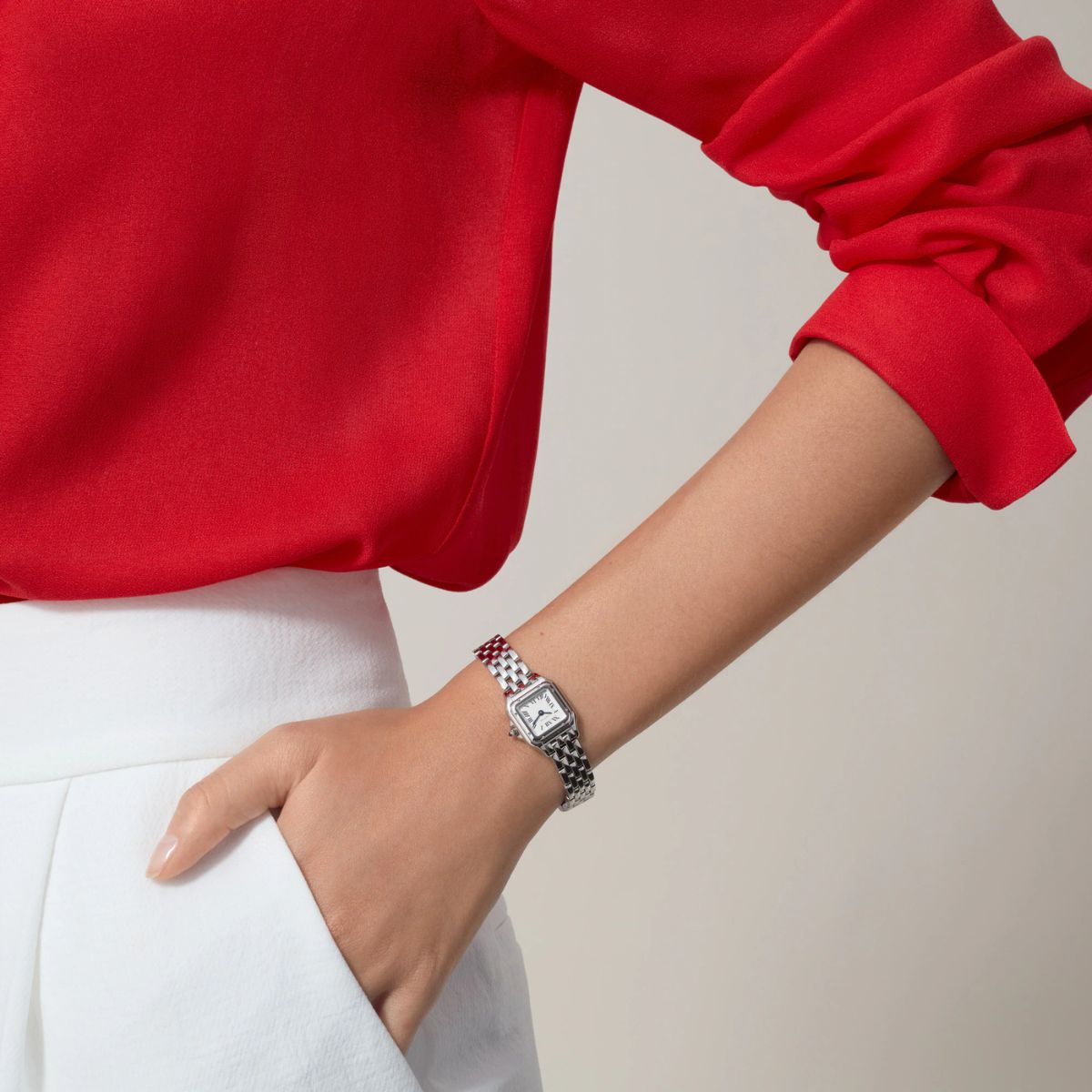 Cartier Panthere Mini Model Silver Dial Steel Strap