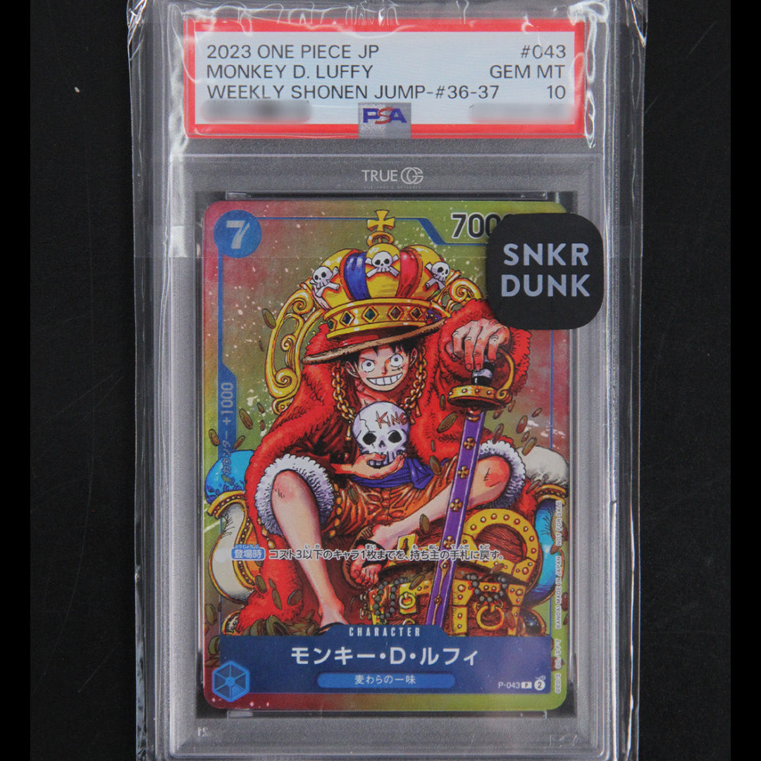 One Piece Card P-043 PSA10 Monkey D. Luffy Weekly Shonen Jump #36/37 2023 TCG
