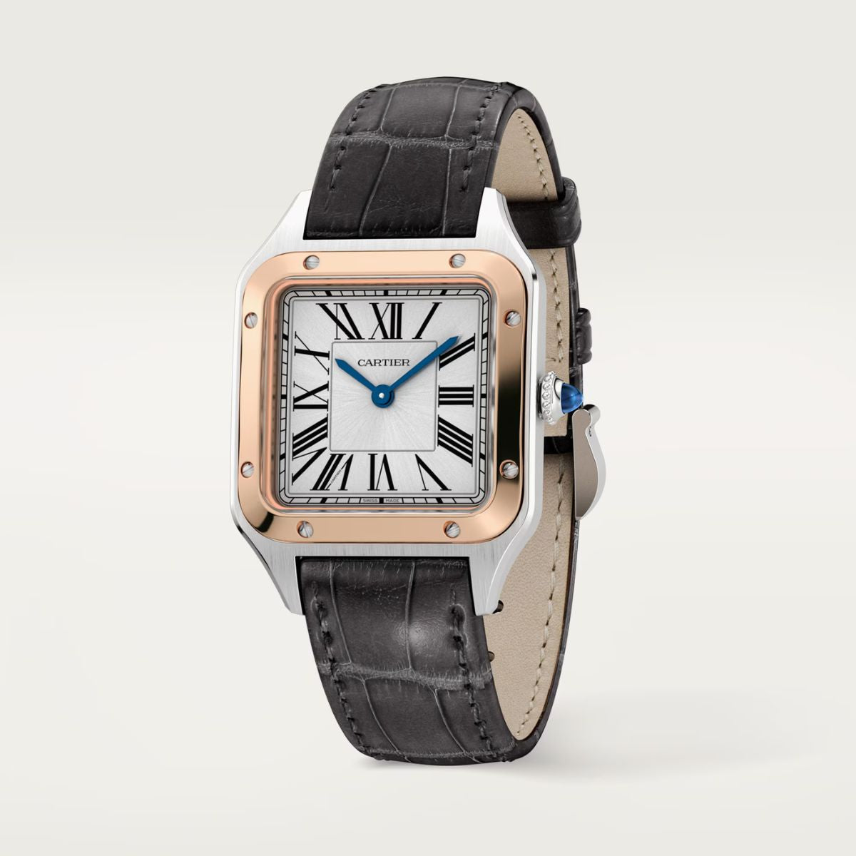Cartier Santos Dumont Small Rosegold Croco Strap W2SA0038