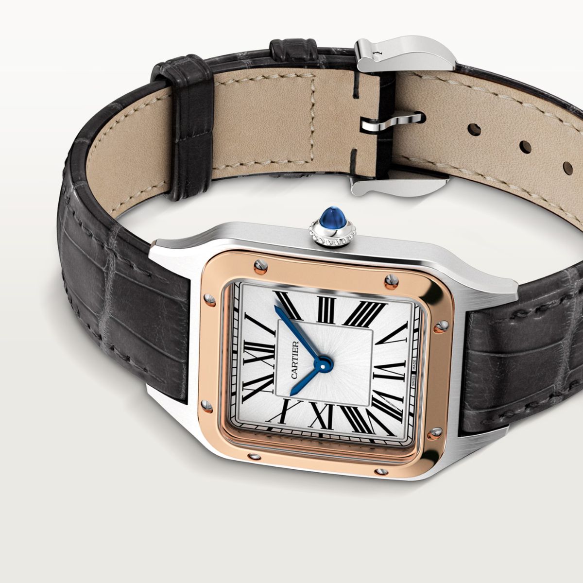 Cartier Santos Dumont Small Rosegold Croco Strap W2SA0038