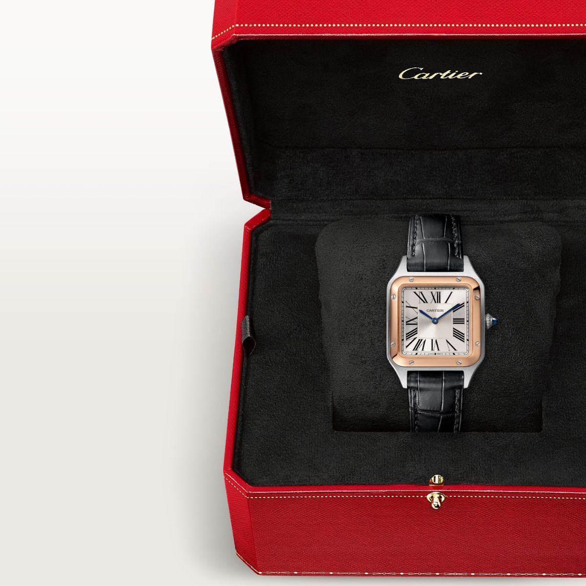 Cartier Santos Dumont Small Rosegold Croco Strap W2SA0038